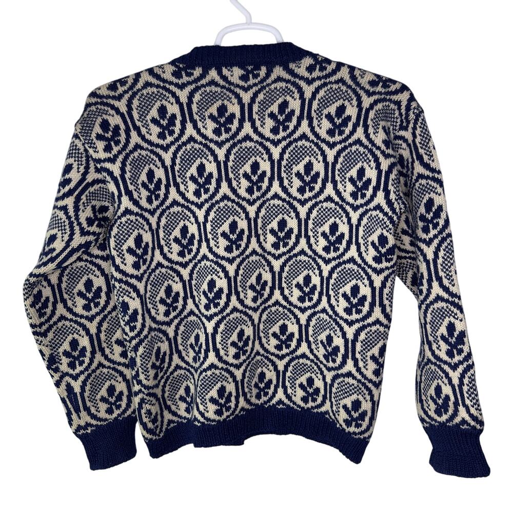 Vintage Norwegian Wool Fair Isle Cardigan - Picture 2 of 10